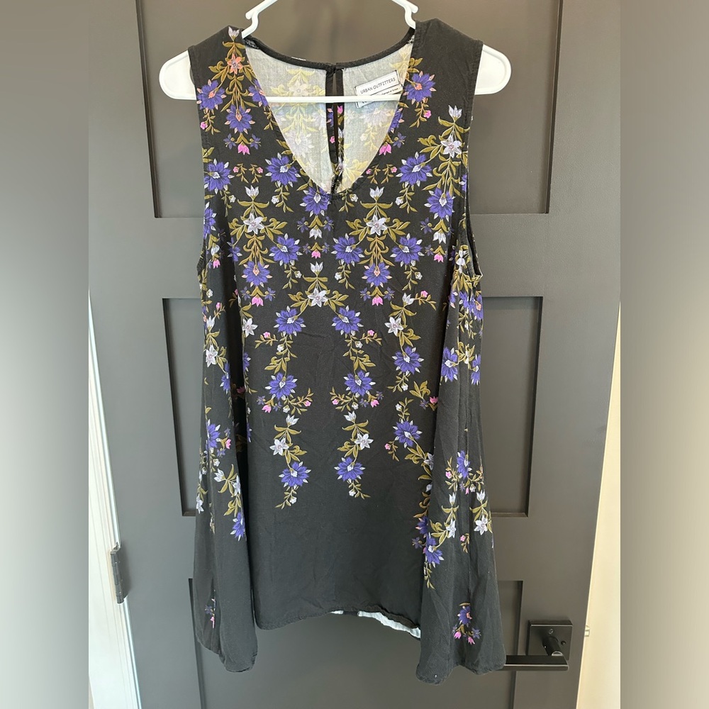 Urban Outfitters Black Purple Multi Floral Dress Womens Medium